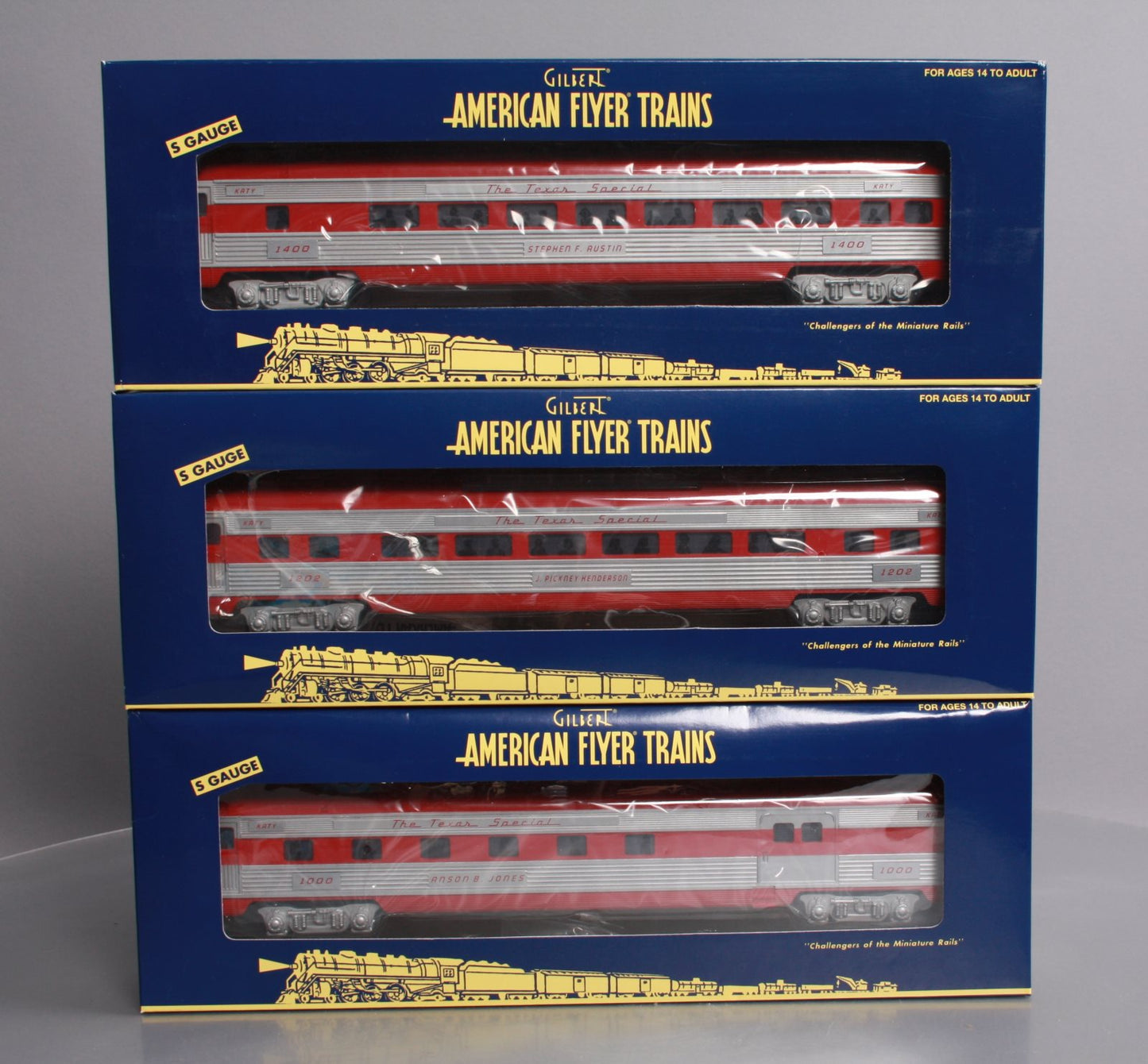 American Flyer 6-49949 S Scale Texas Special Streamliner Passenger (Set of 3) NIB
