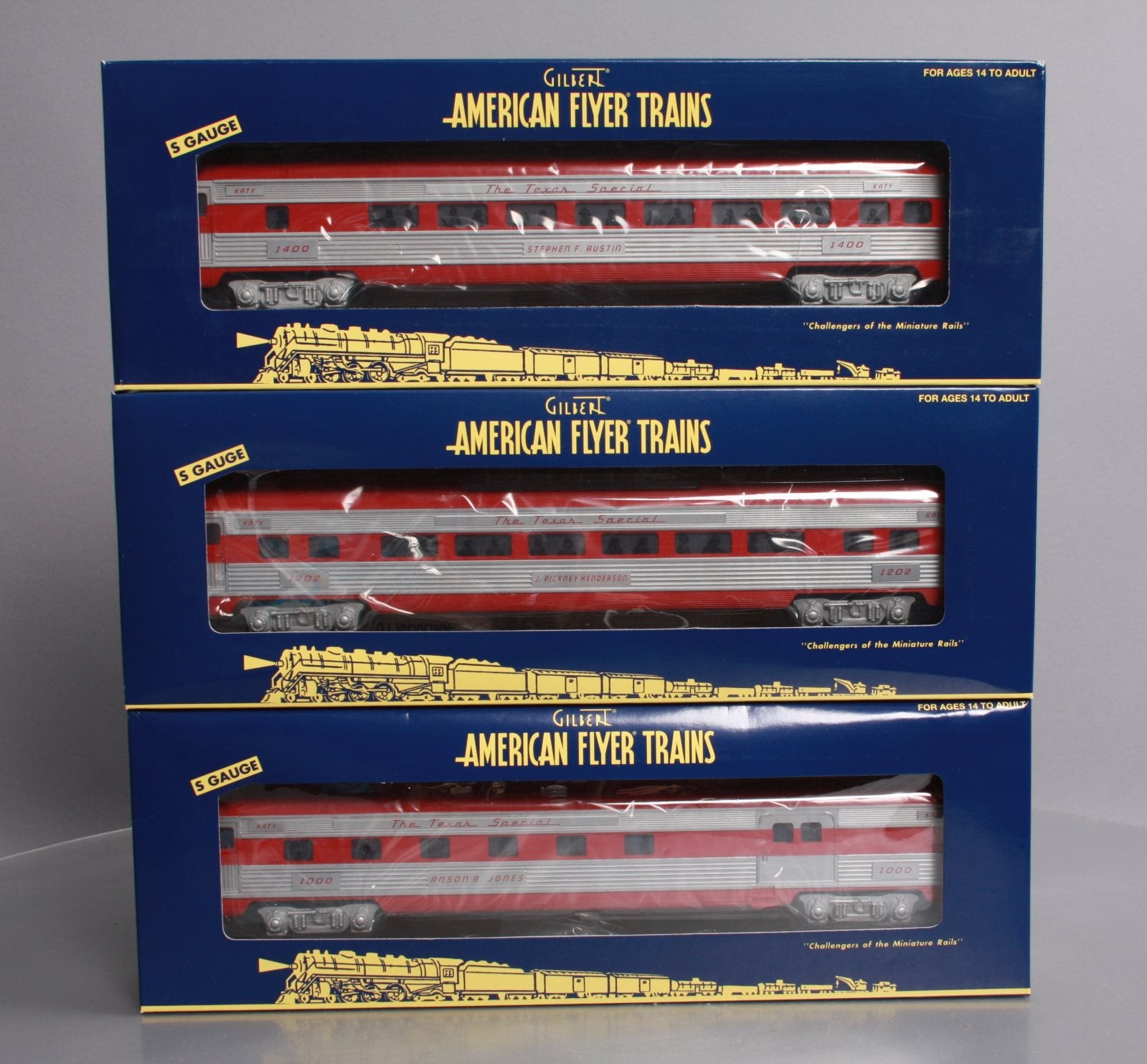 American Flyer 6-49949 S Scale Texas Special Streamliner Passenger (Set of 3) NIB