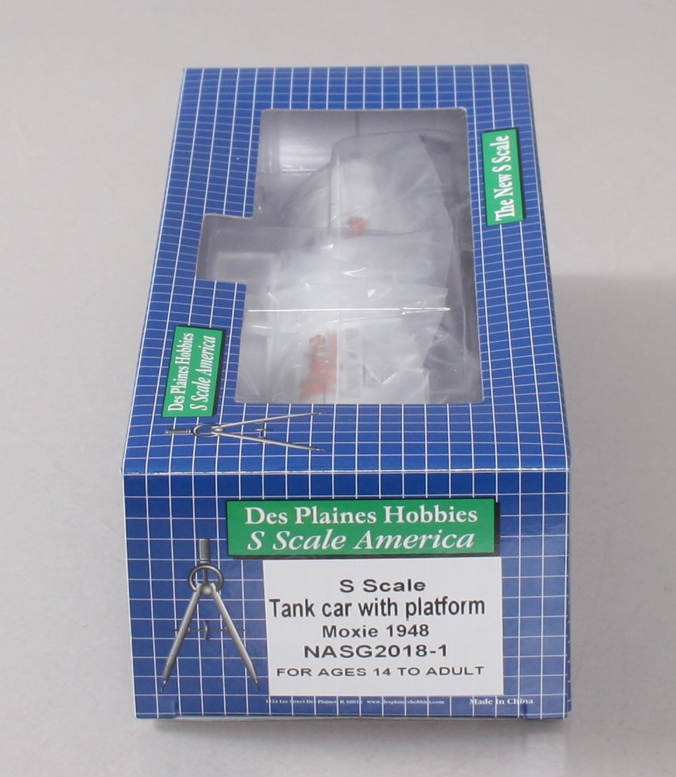Des Plaines Hobbies NASG 2018-1 S Scale Moxie Tank Car with Platform #1948 LN/Box