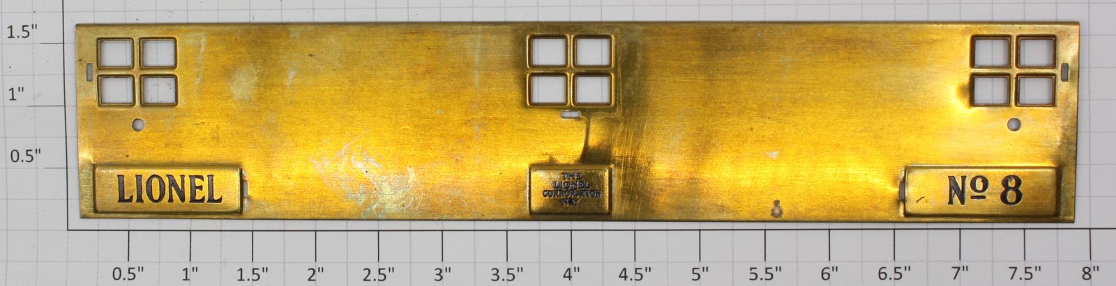 Lionel 8-11 #8 Prewar Standard Gauge Electric Loco Brass Nameplate
