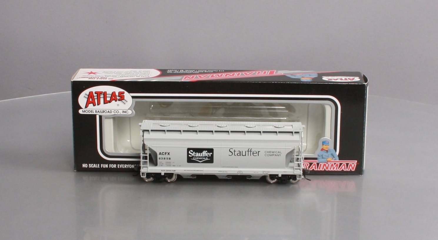 Atlas 944A HO Stauffer Chemical Company Trainman ACF 3560 Covered Hopper #63858