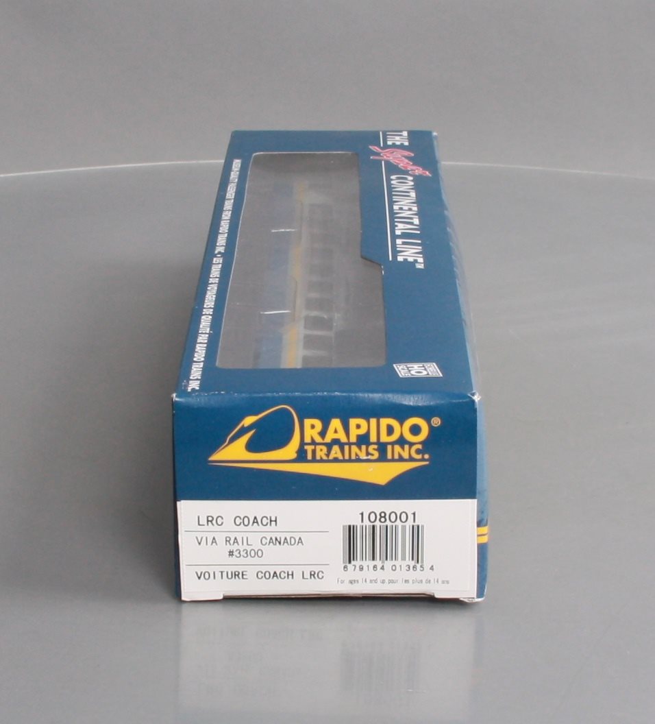 Rapido Trains 108001 HO Scale VIA Rail Canada LRC Coach Car #3300
