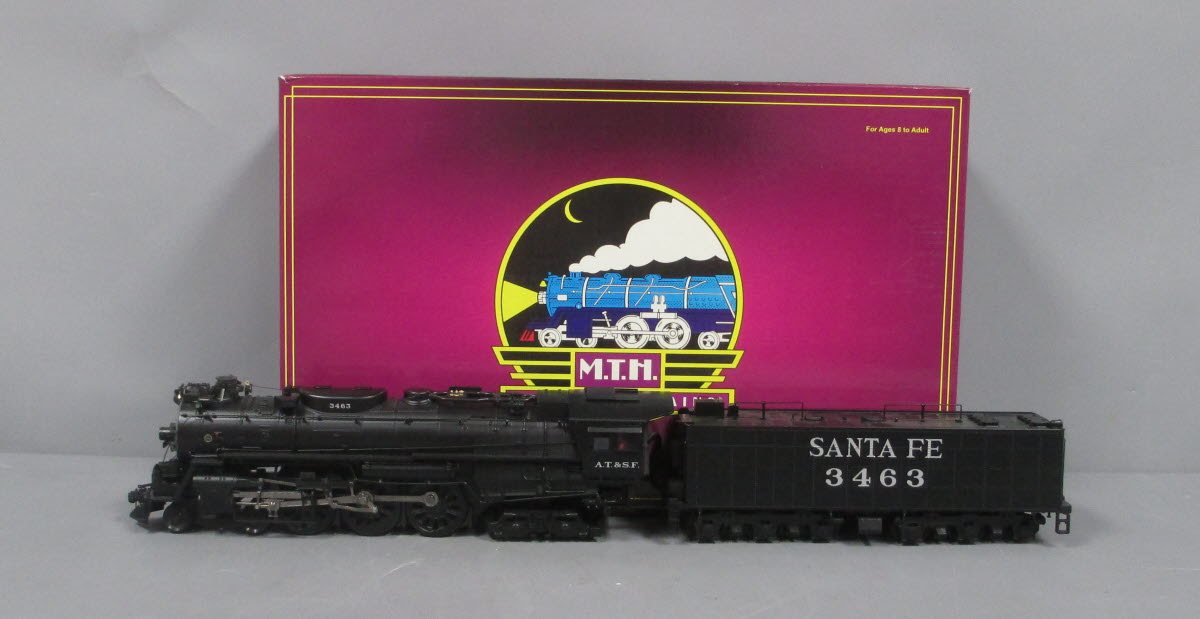MTH 20-3135-2 O Scale  Santa Fe 4-6-4 Steam Locomotive #3463 w/PS3 (2-Rail) EX/Box