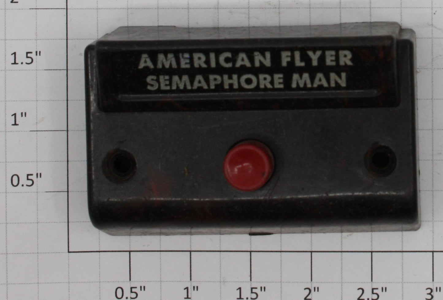 American Flyer XA10961-SM S Bakelite Red Swirl "Semaphore Man" Control Button