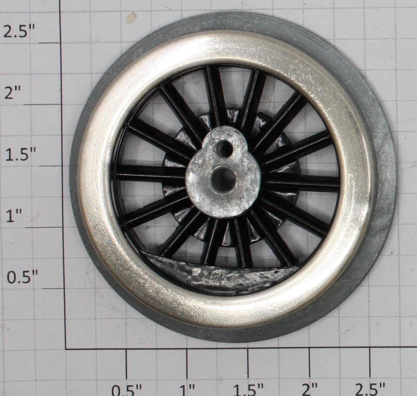 Lionel 400E-95 Black Spoked 2-3/4" Std. Gauge Steam Loco Wheel 4-40 Thread