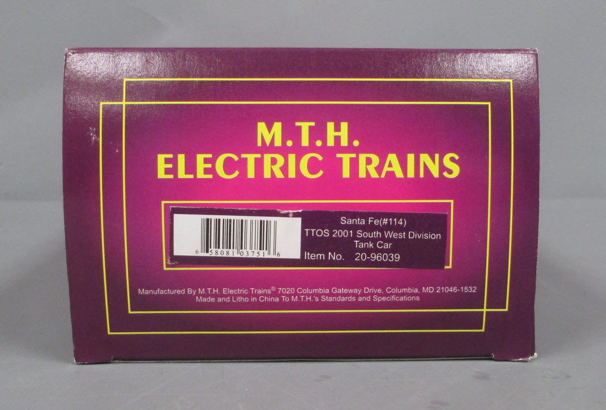MTH 20-96039 O Santa Fe TTOS 2001 South West Division Single Dome Tank Car #114 NIB