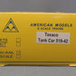 American Models 519-42 S Scale (Hi-Rail) Texaco Tank Car LN/Box