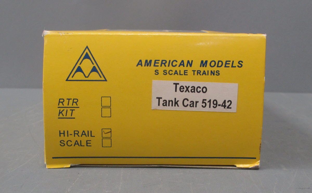 American Models 519-42 S Scale (Hi-Rail) Texaco Tank Car LN/Box