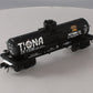 Atlas 3003828-1 O Gauge Tiona Refining Co. 8,000 Gallon Tank Car #216 (3-Rail) LN/Box
