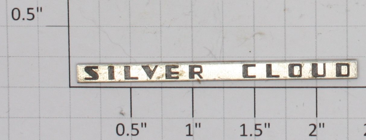 Lionel 2533-12AX Silver Cloud Nameplate without Adhesive