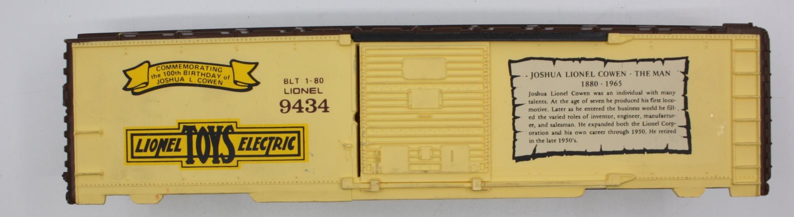 Lionel 9434-X Joshua Lionel Cowen Boxcar Shell and Frame