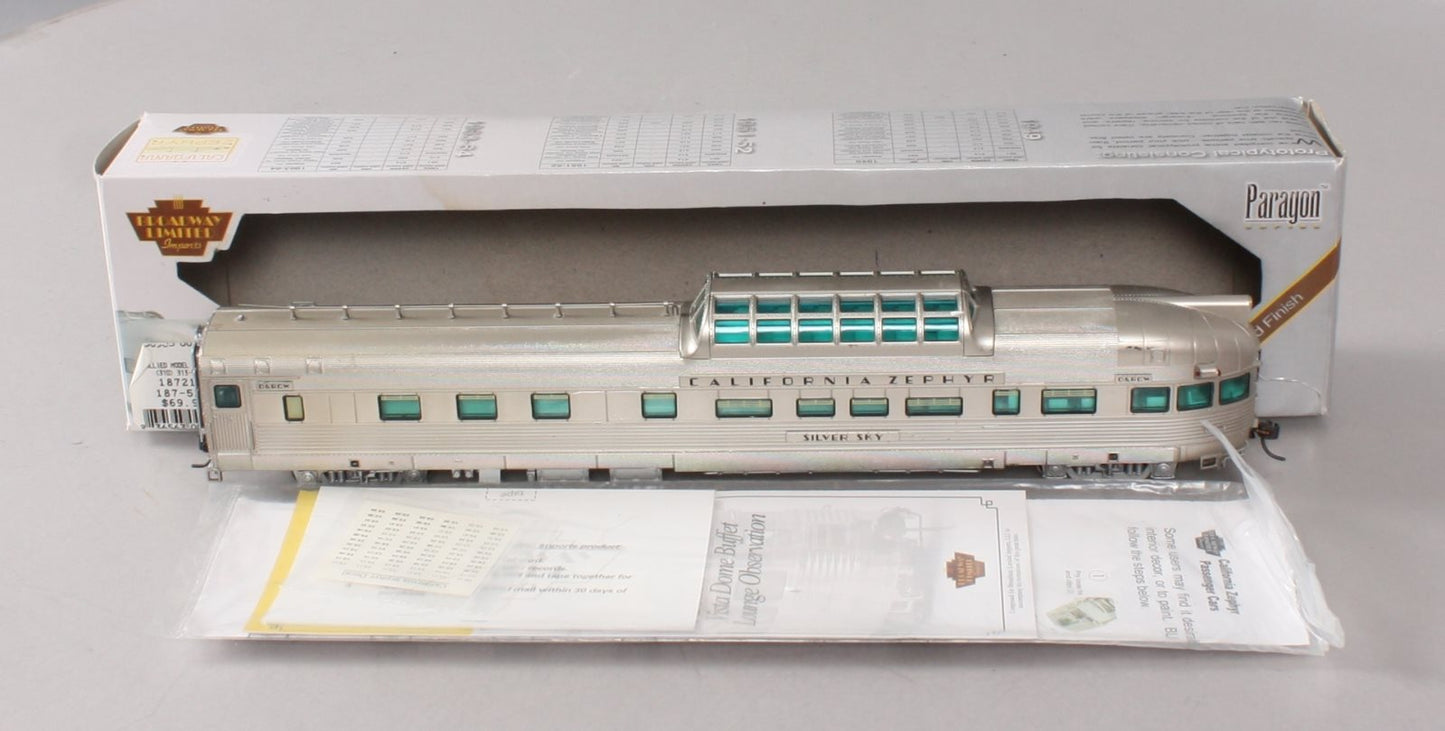 Broadway Limited 522 HO D&RGW "Silver Sky" CZ Vista Dome-Buffet #1145