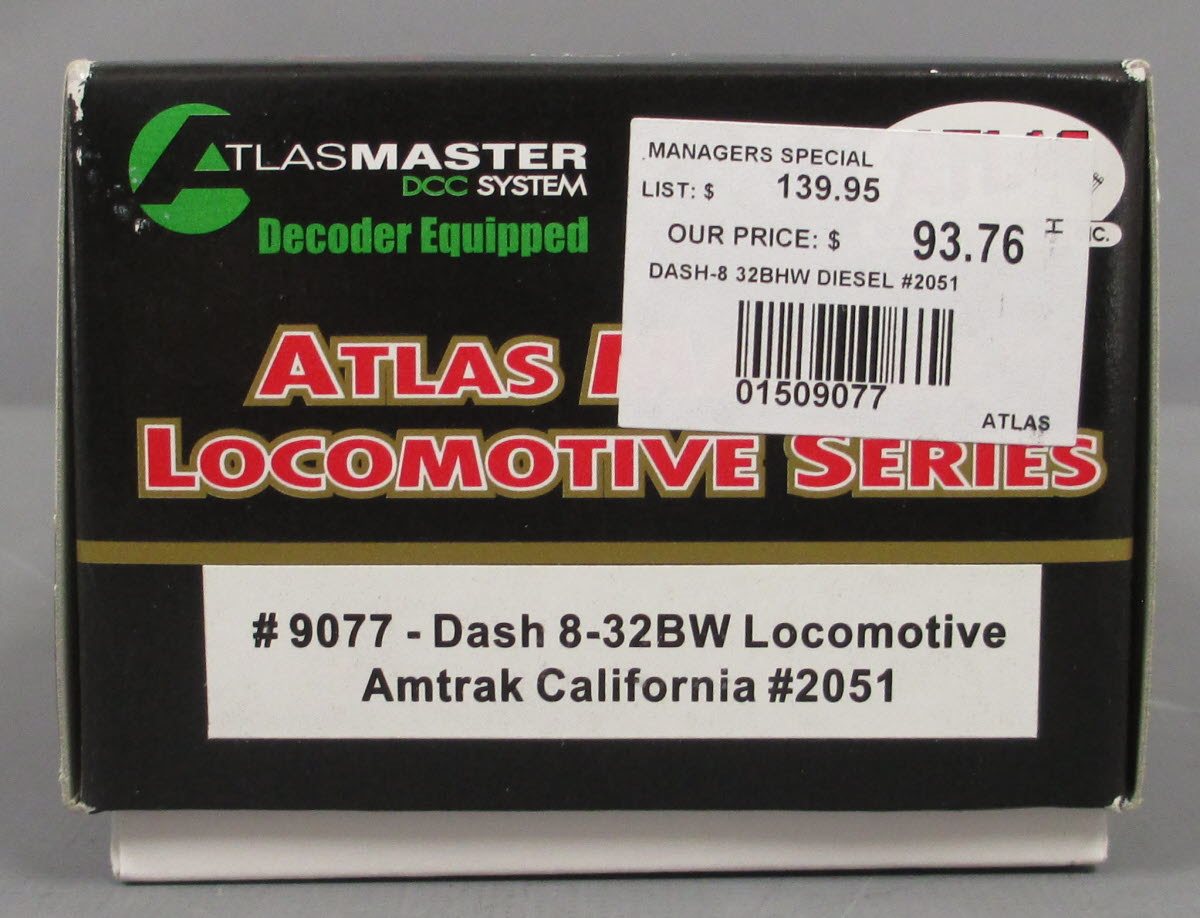 Atlas 9077 HO Amtrak California Dash 8-32BW Diesel Locomotive #2051 w/ DCC LN/Box