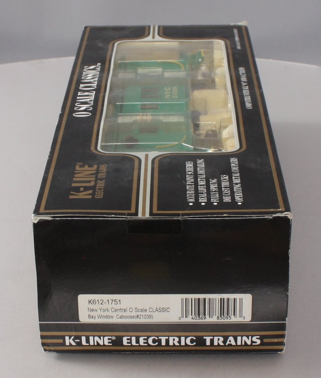 K-Line K612-1751 O Gauge New York Central Scale Bay Window Caboose #21039 LN/Box