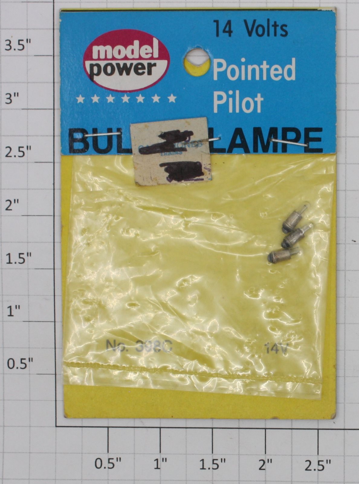 Model Power 398C 14 Volt Clear Pointed Grain of Wheat Light Bulb (Pack of 3)