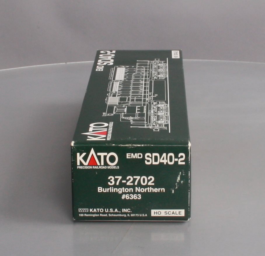 Kato 37-2702 HO Scale Burlington Northern EMD SD40-2 Diesel Locomotive #6363 LN/Box