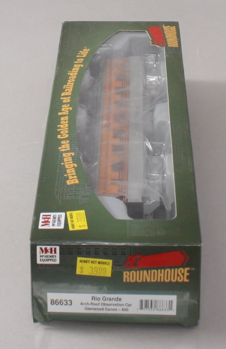 Roundhouse 86633 HO Scale Rio Grande Arch-Roof Observation Car LN/Box