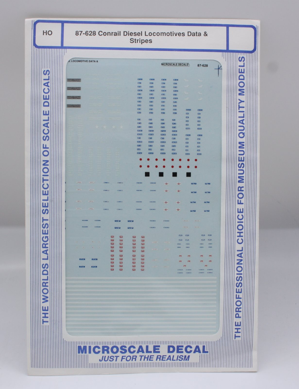 Microscale 87-628 HO Conrail Diesel Locomotives Data & Stripes Decal Sheet