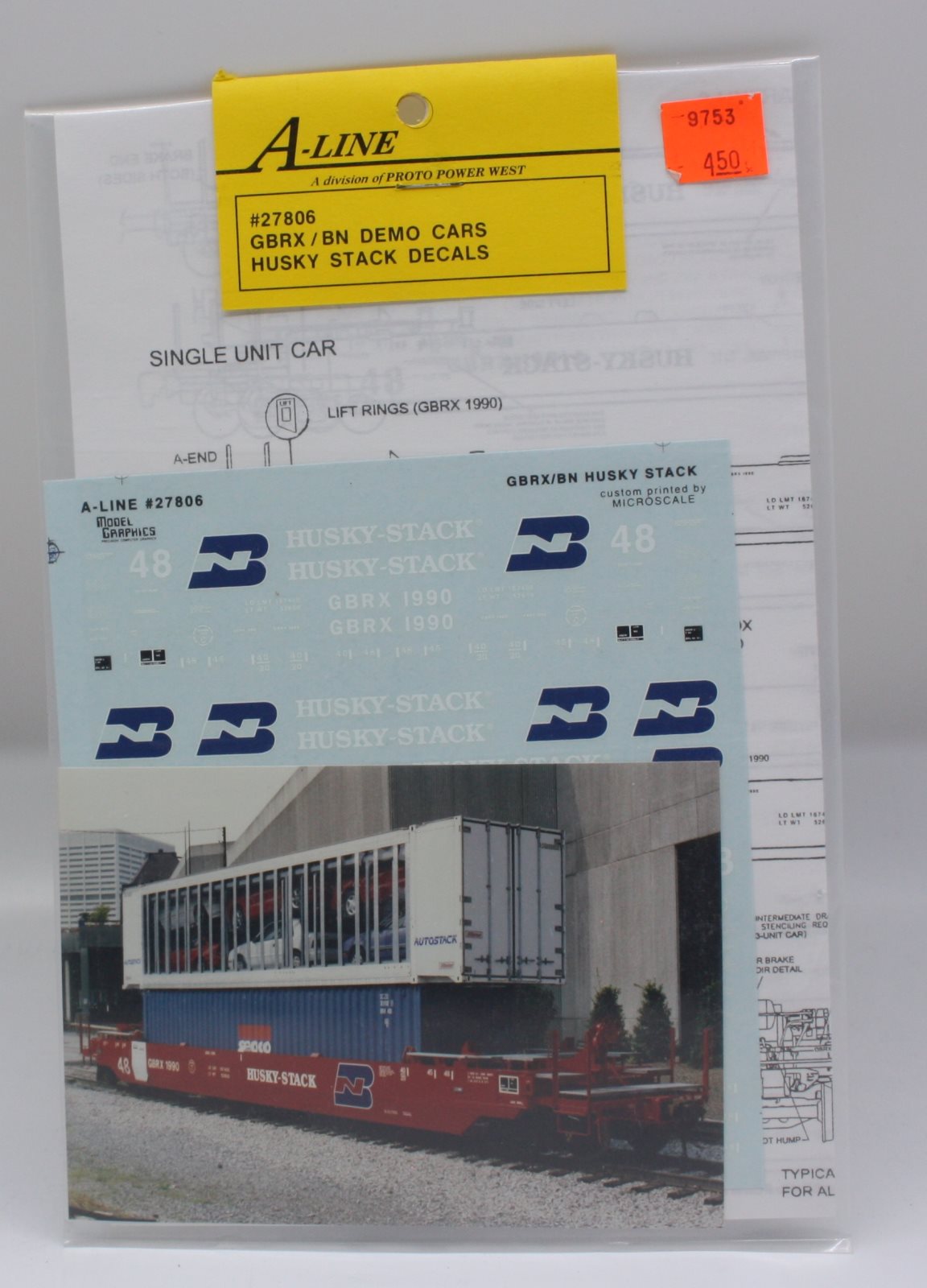 A-Line 27806 GBRX/BN Demo Cars Husky Stack Decals