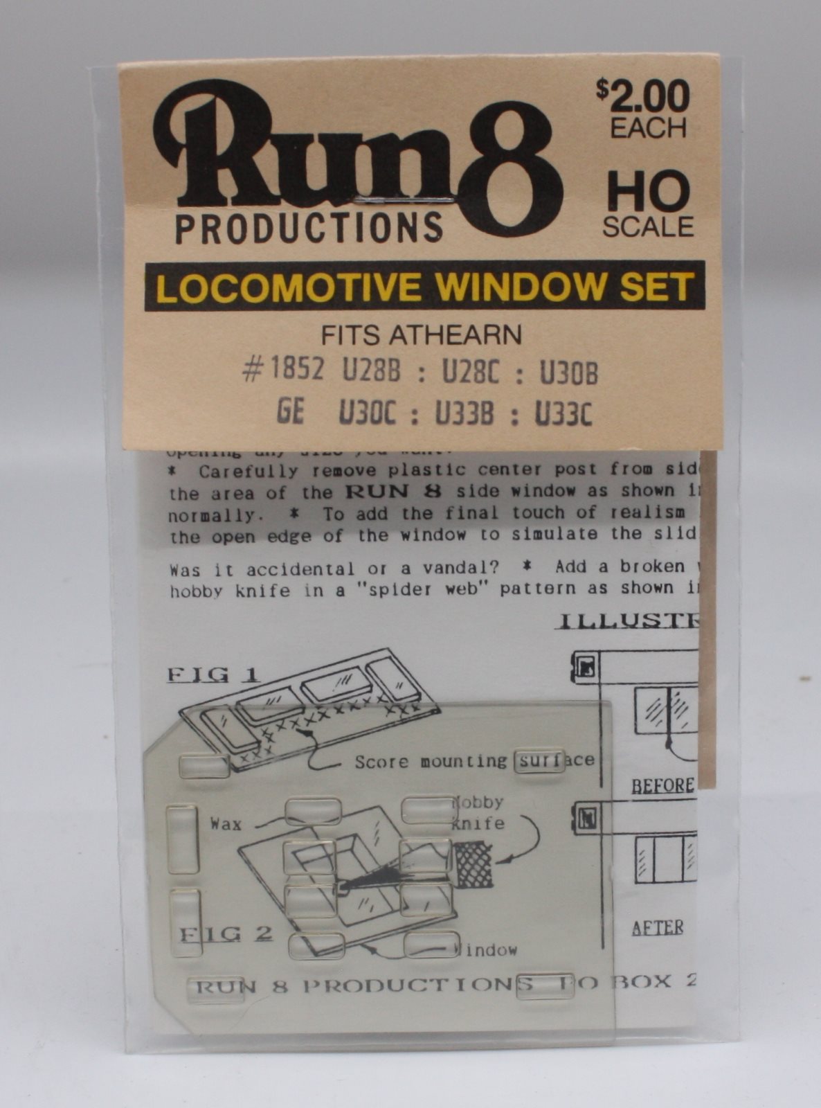 Run8 Productions 1852 HO Locomotive Window Set