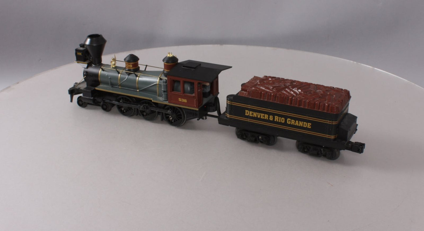 MTH 30-1376-1 O Gauge D&RG 4-6-0 Ten Wheeler Steam Engine & Tender #536 w/PS2 EX/Box