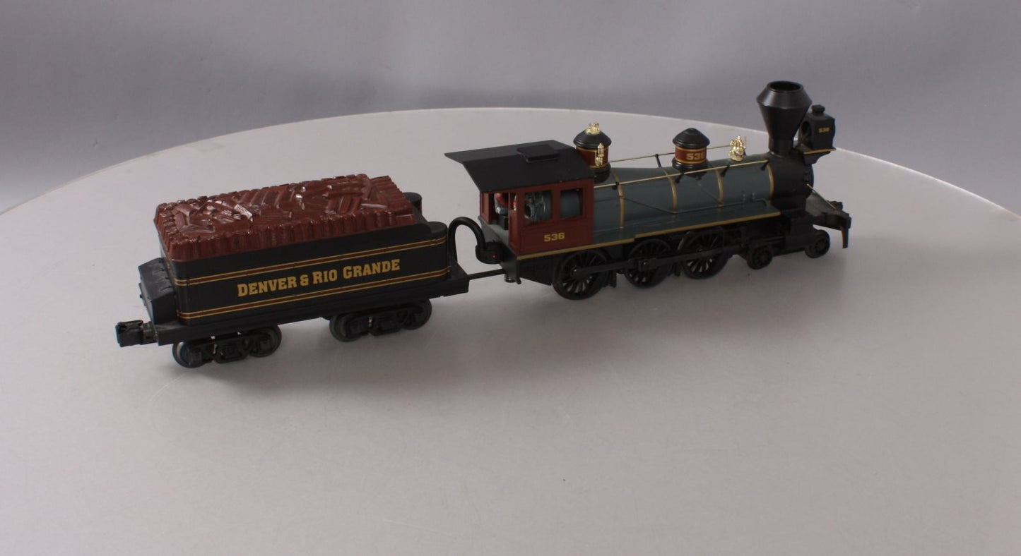 MTH 30-1376-1 O Gauge D&RG 4-6-0 Ten Wheeler Steam Engine & Tender #536 w/PS2 EX/Box