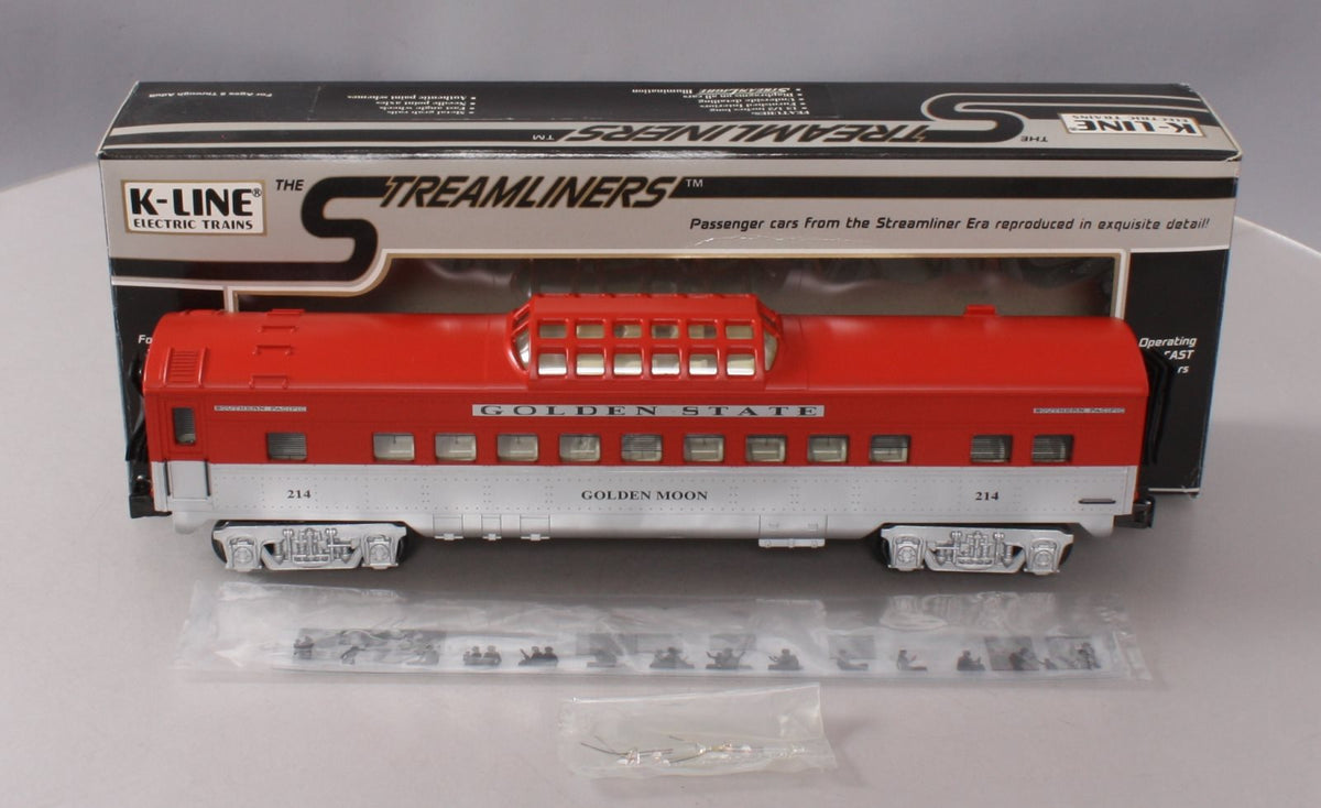 K-Line K214 O Golden State "Golden Moon" 13" Streamliner Vista Dome Car #214 NIB