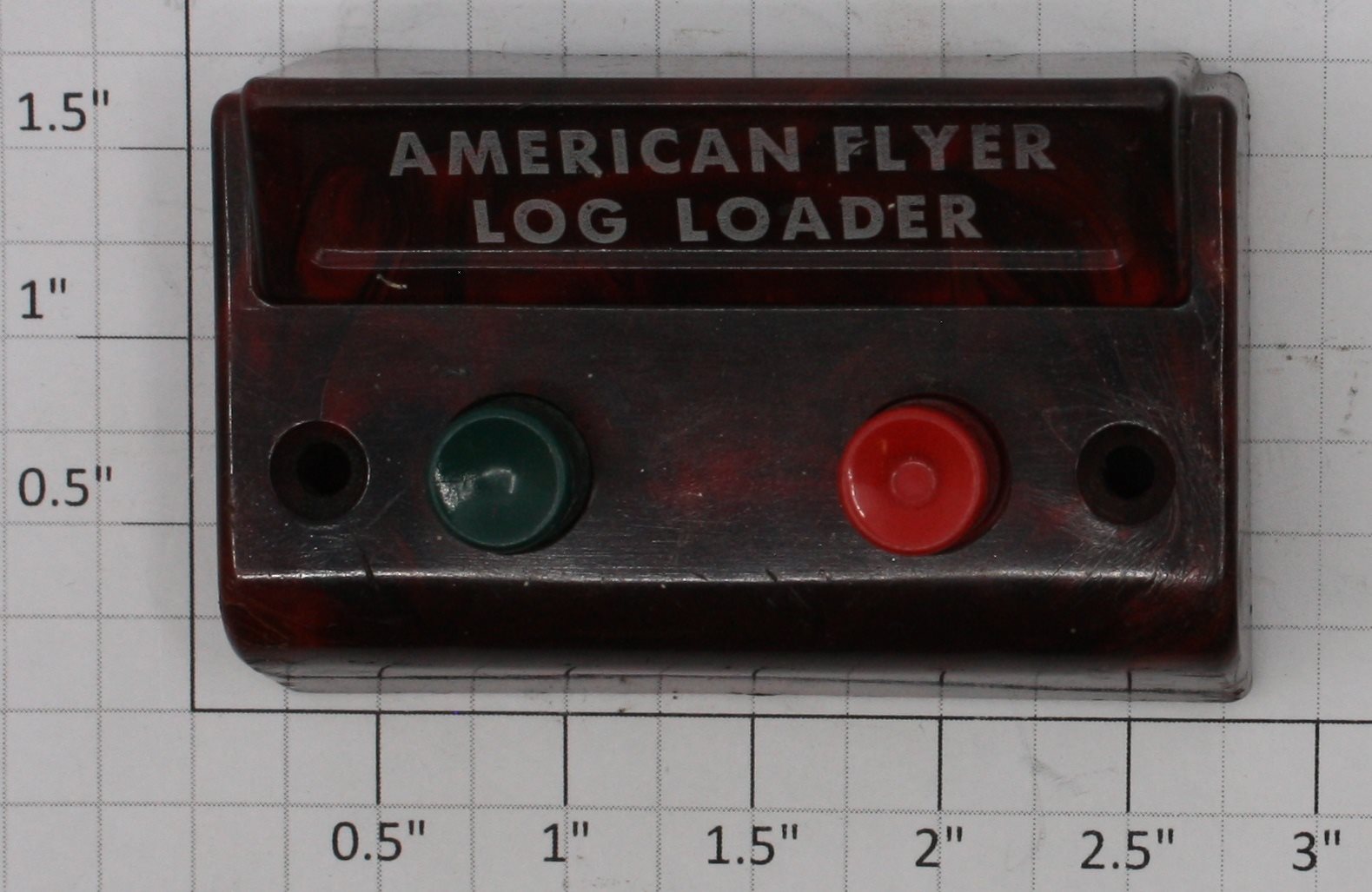 American Flyer 787C S Gauge Red Swirl 2 Button Log Loader Controller w/o Wire