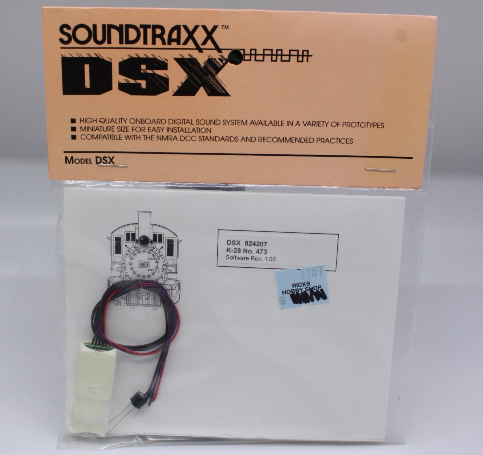 SoundTraxx 824207 Model DSX K-28 No.473 Digital Sound Decoder