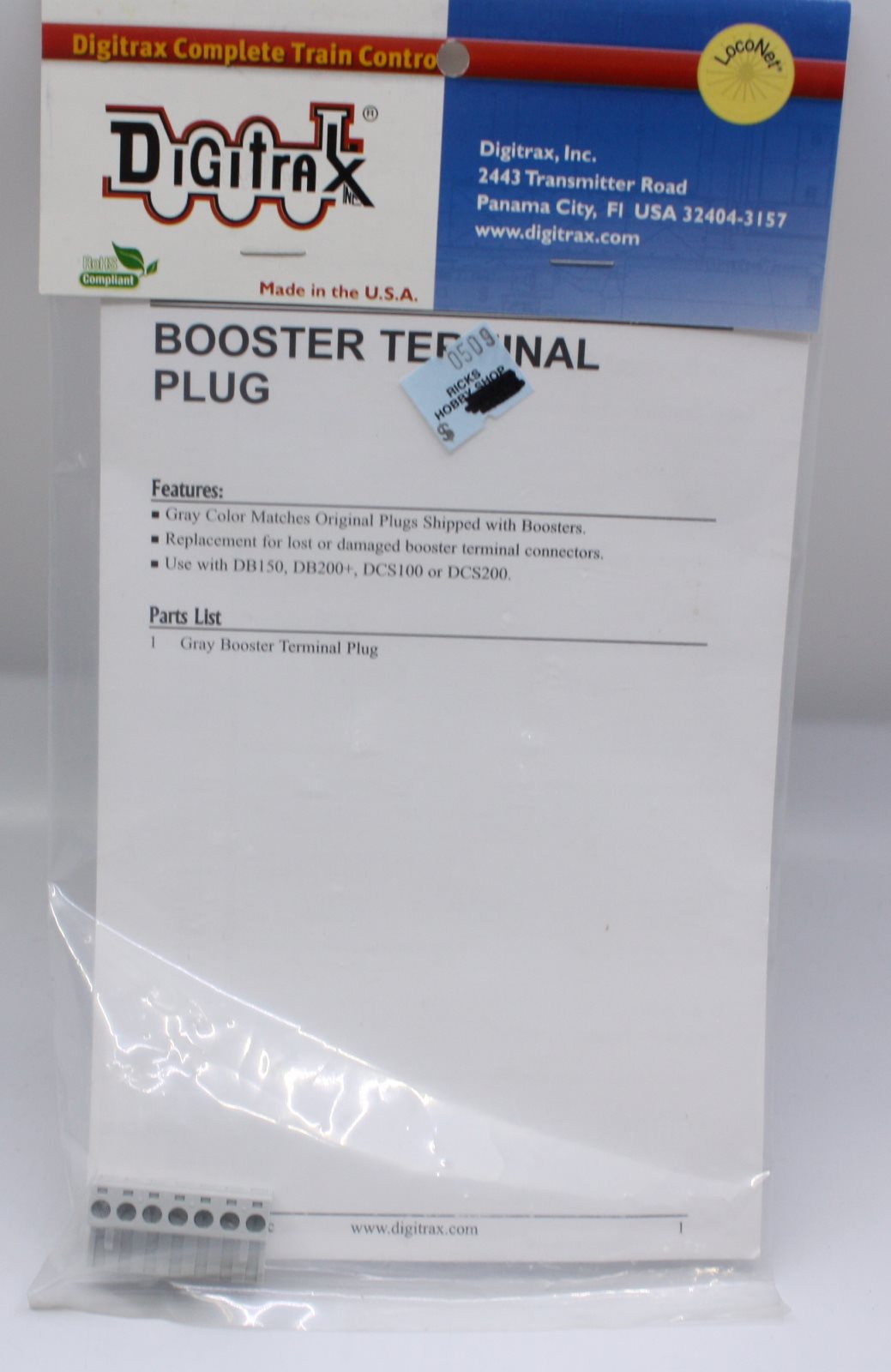 Digitrax Booster Terminal Plug