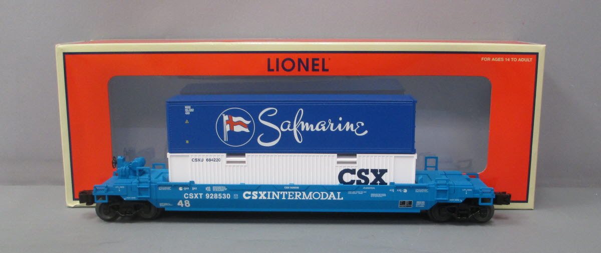 Lionel 10928530 CSX Maxi-stack Car with Removable Containers LN/Box