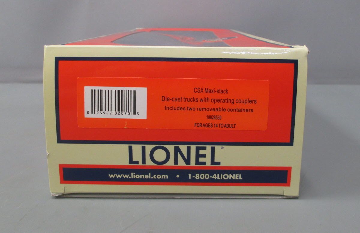 Lionel 10928530 CSX Maxi-stack Car with Removable Containers LN/Box
