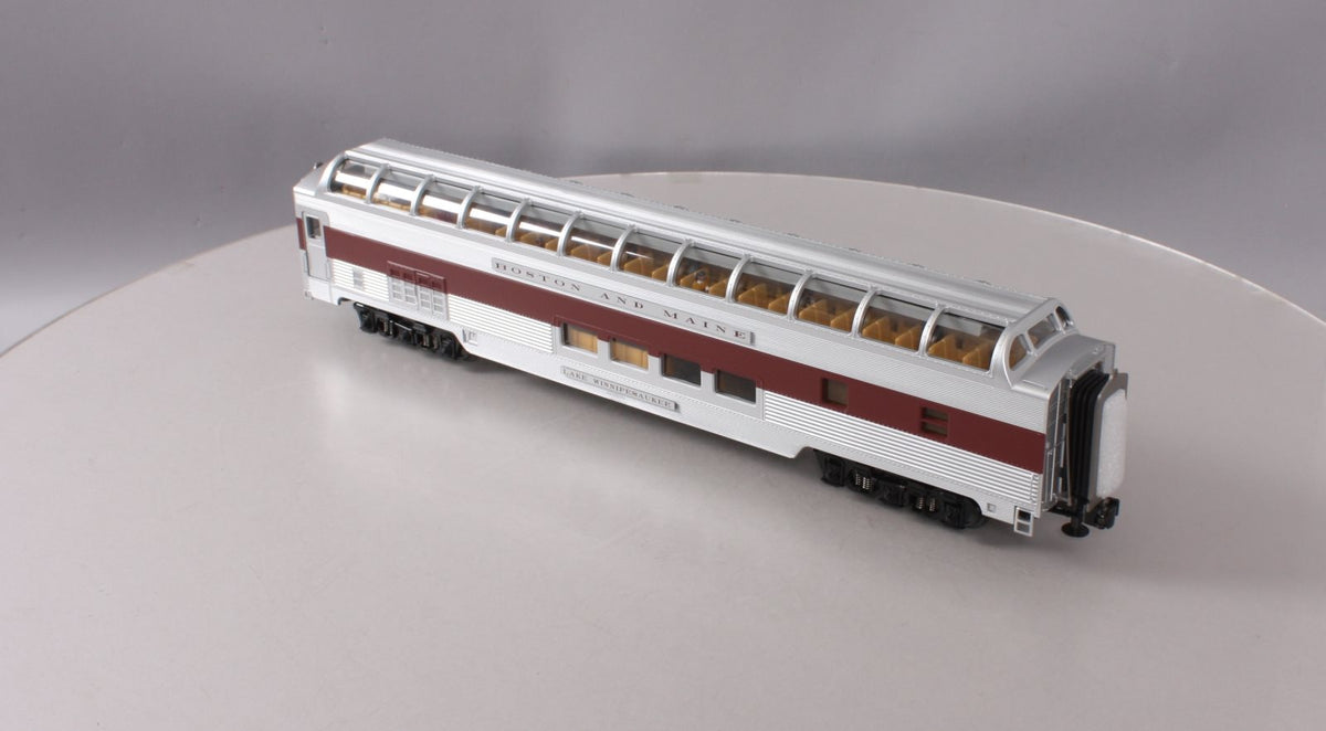 MTH 20-67081 O Gauge Boston & Maine 70' Streamlined Full Lengeth Ribbed Vista D LN/Box