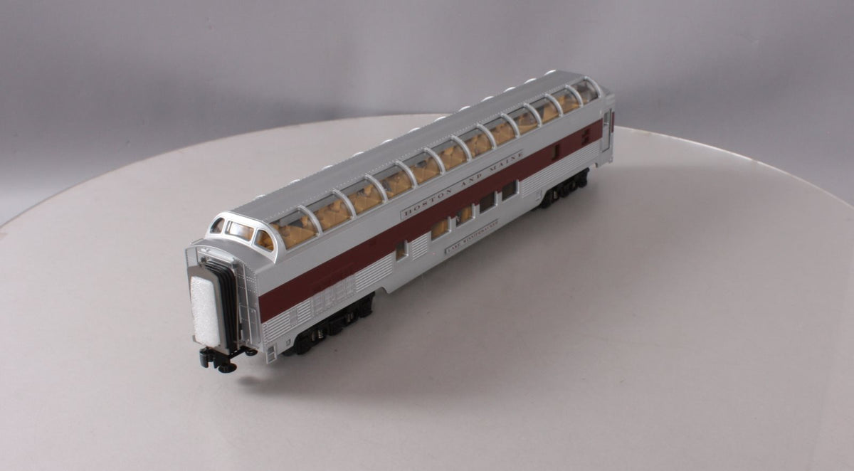 MTH 20-67081 O Gauge Boston & Maine 70' Streamlined Full Lengeth Ribbed Vista D LN/Box