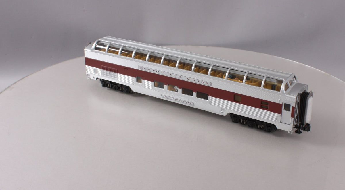 MTH 20-67081 O Gauge Boston & Maine 70' Streamlined Full Lengeth Ribbed Vista D LN/Box