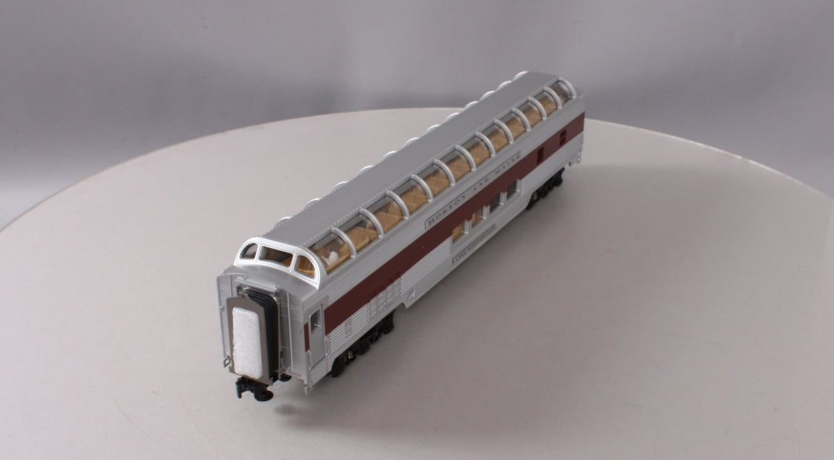 MTH 20-67081 O Gauge Boston & Maine 70' Streamlined Full Lengeth Ribbed Vista D LN/Box