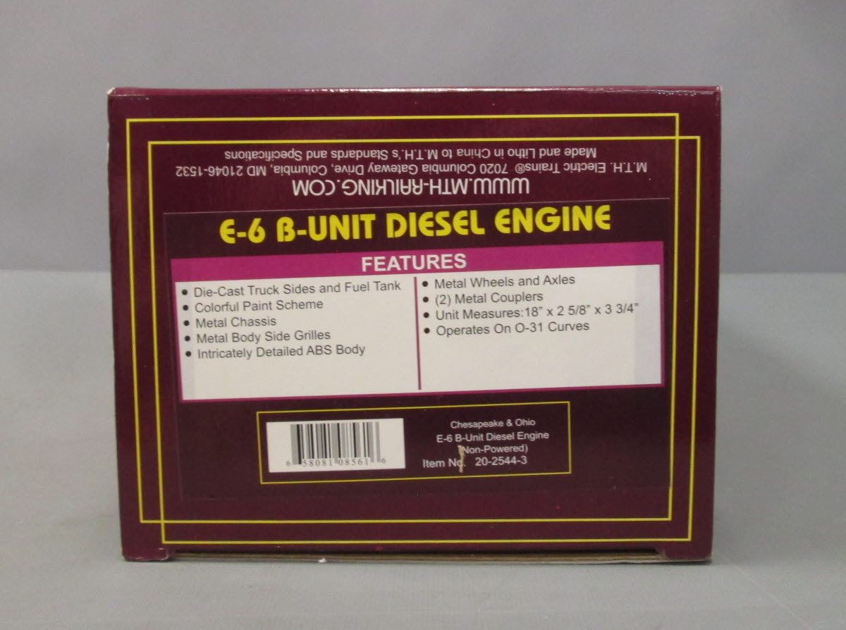 MTH 20-2544-3 Chesapeake & Ohio E-6 B-Unit Non-Powered Diesel Engine #4614 NIB