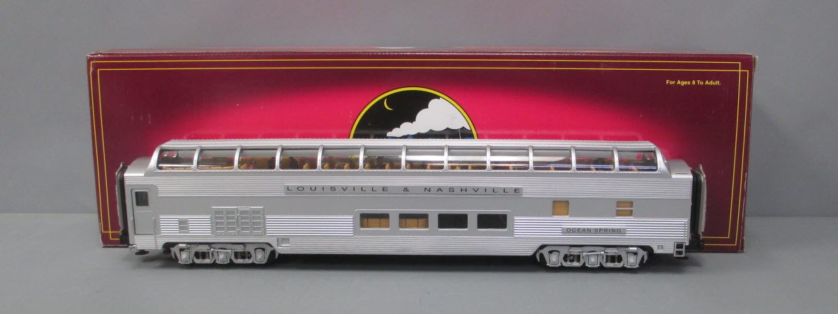 MTH 20-67065 O Gauge Louisville & Nashville 70' Streamlined Vista Dome Car LN/Box