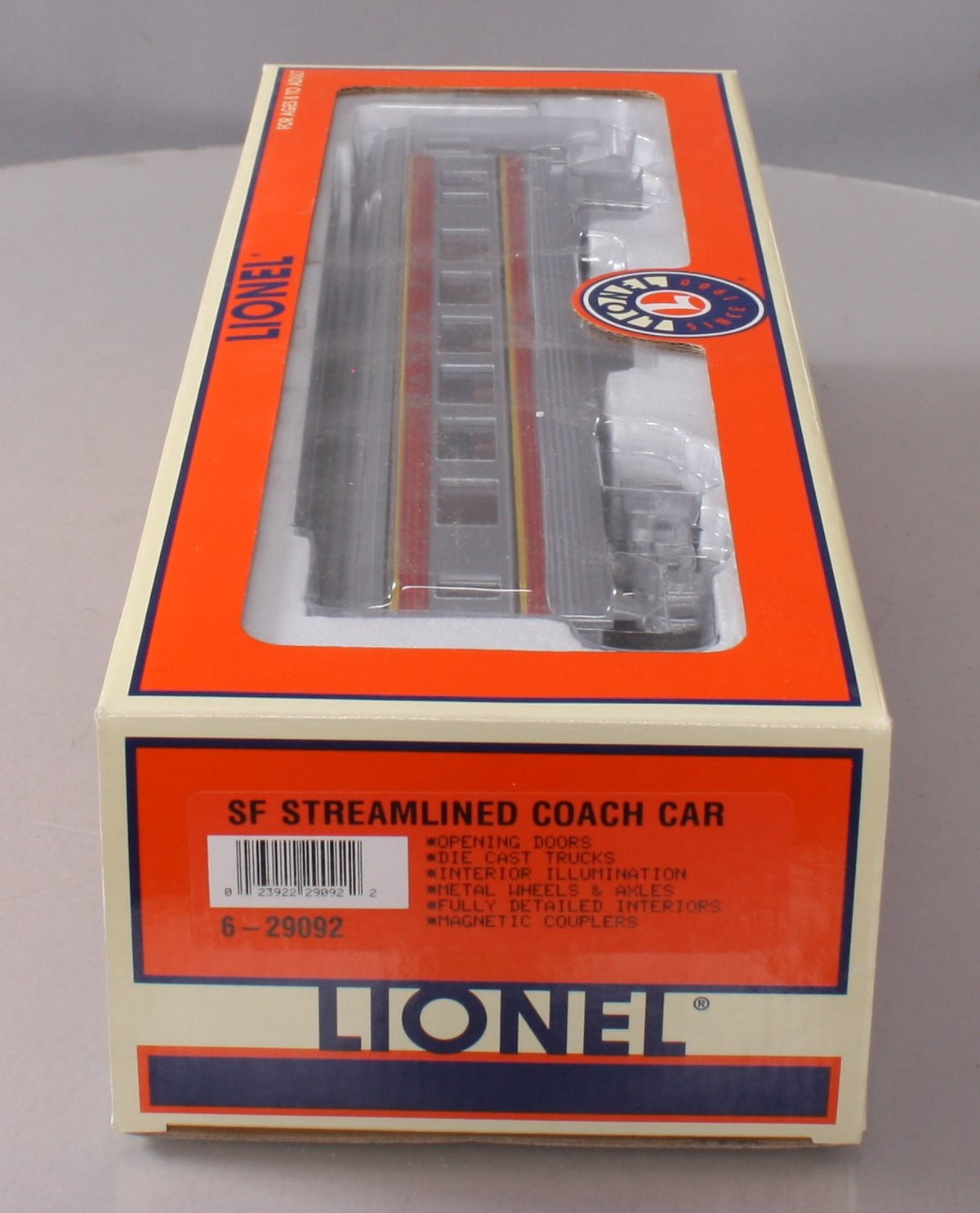 Lionel 6-29092 O Gauge Santa Fe Streamlined Coach Car LN/Box