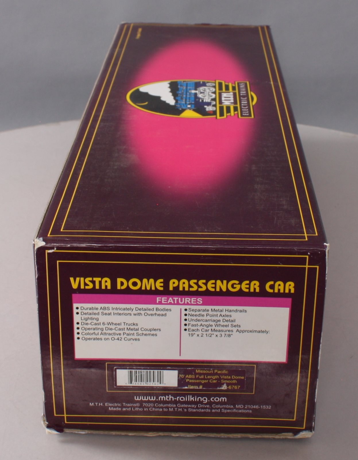 MTH 20-6767 O Gauge Missouri Pacific Full Length Dome Car LN/Box