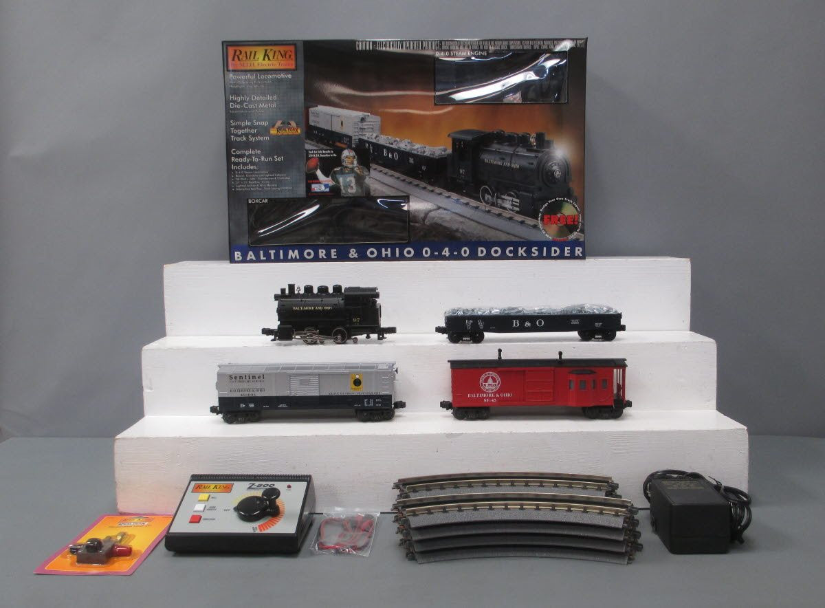 MTH 30-4026-0 O Gauge B&O 0-4-0 Dockside Steam Freight Train Set w/Whistle LN/Box