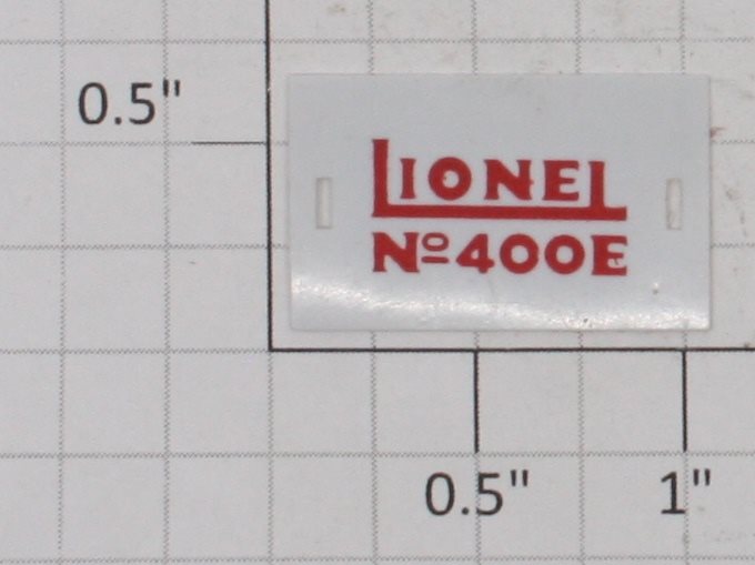 Lionel 400E-38 Slotted White Number Board with Red Lettering