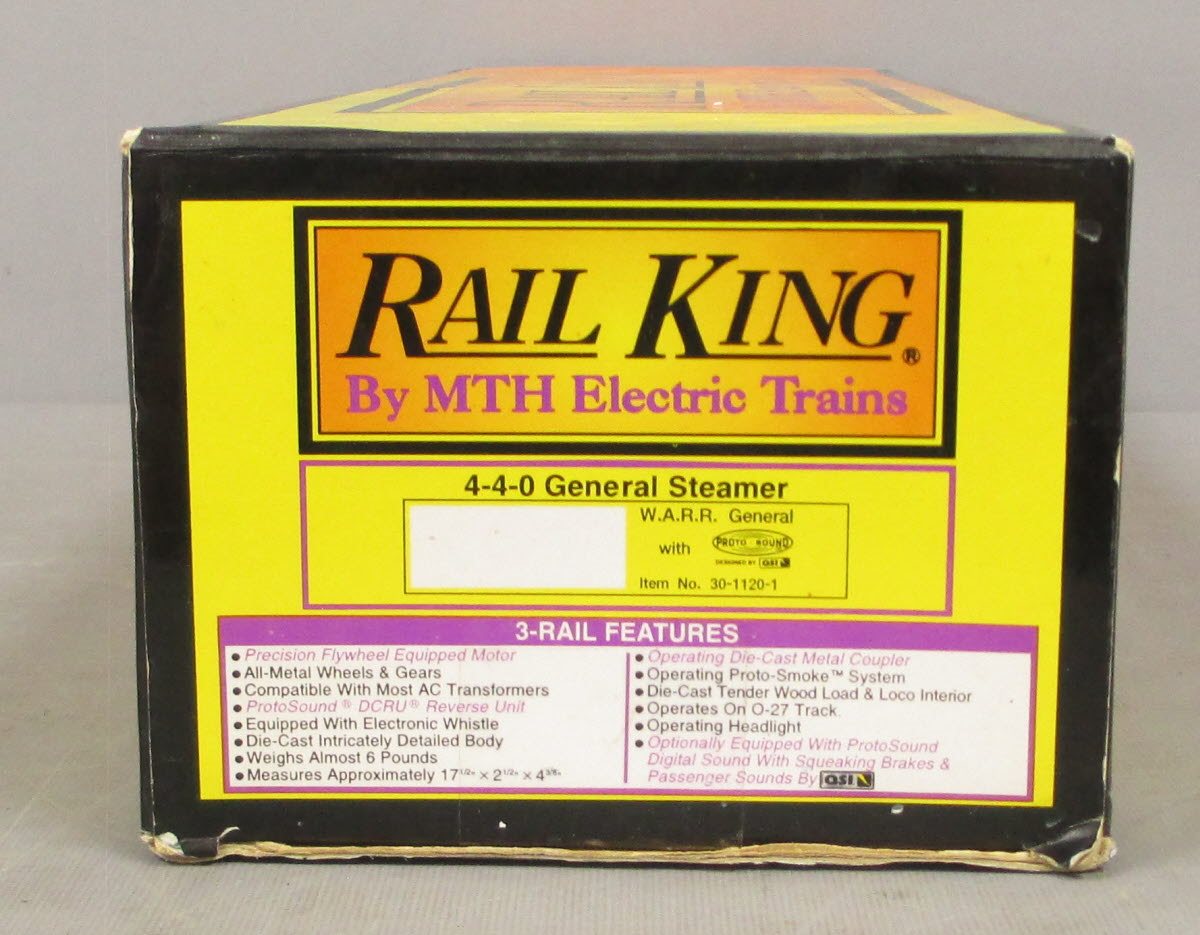 MTH 30-1120-1 O Gauge W.A.R.R General Steam Locomotive & Tender w/PS1 LN/Box