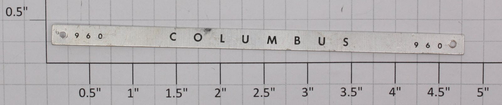 American Flyer 960 S Scale Nameplate for Columbus Passenger Car