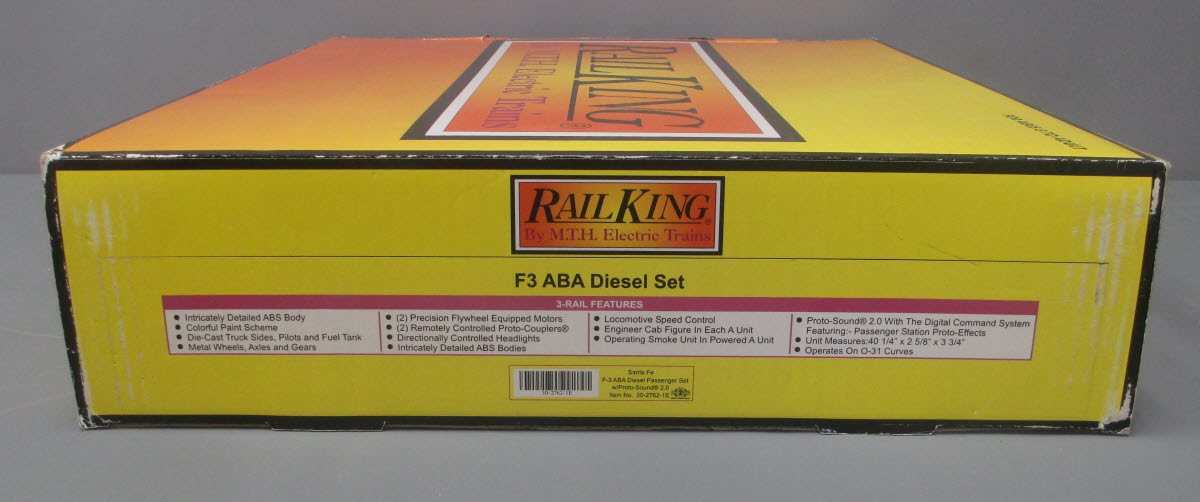 MTH 30-2762-1E Santa Fe F3 ABA Diesel Passenger Set with PS 2.0 (Set of 3) LN/Box