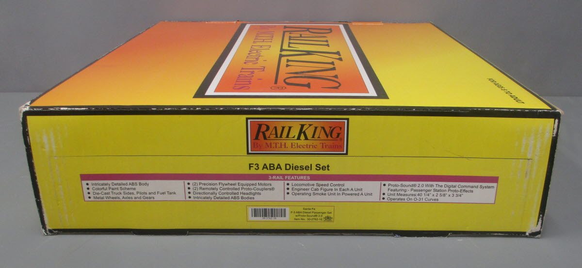 MTH 30-2762-1E Santa Fe F3 ABA Diesel Passenger Set with PS 2.0 (Set of 3) LN/Box
