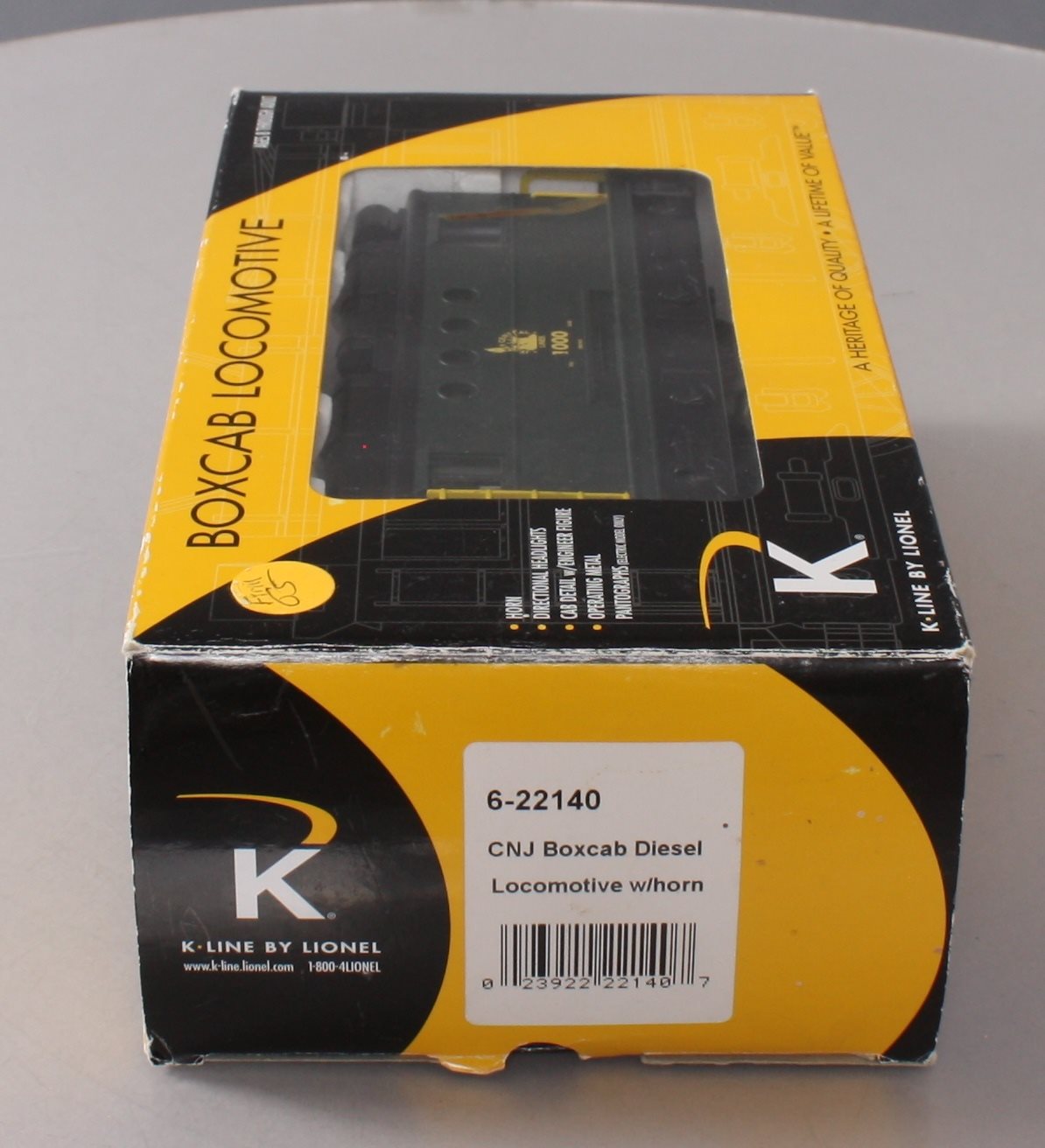 K-Line 6-22140 O Gauge Central New Jersey Boxcab Diesel Locomotive #1000 w/ Horn NIB