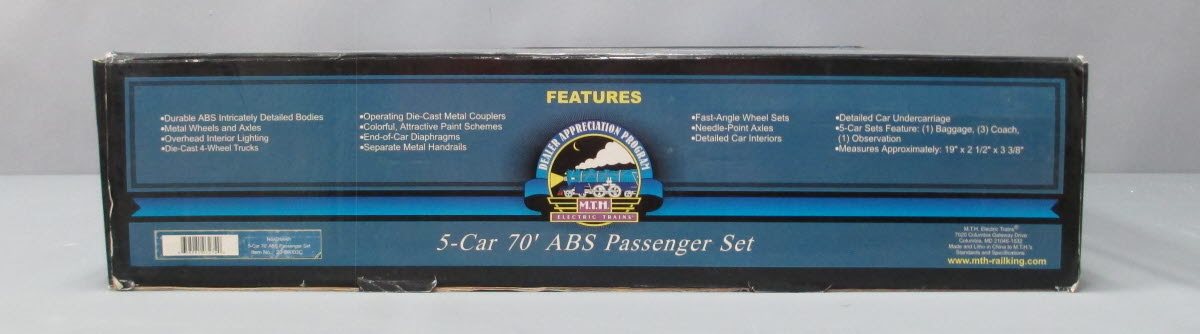 MTH 20-80003C O Gauge New Haven 70' Streamlined Passenger 5-Car Set LN/Box