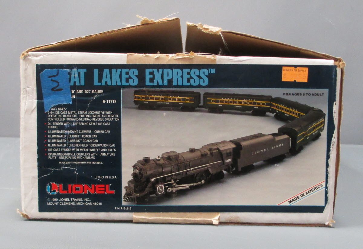 Lionel 6-11712 O Gauge Great Lakes Express Steam Train Set LN/Box