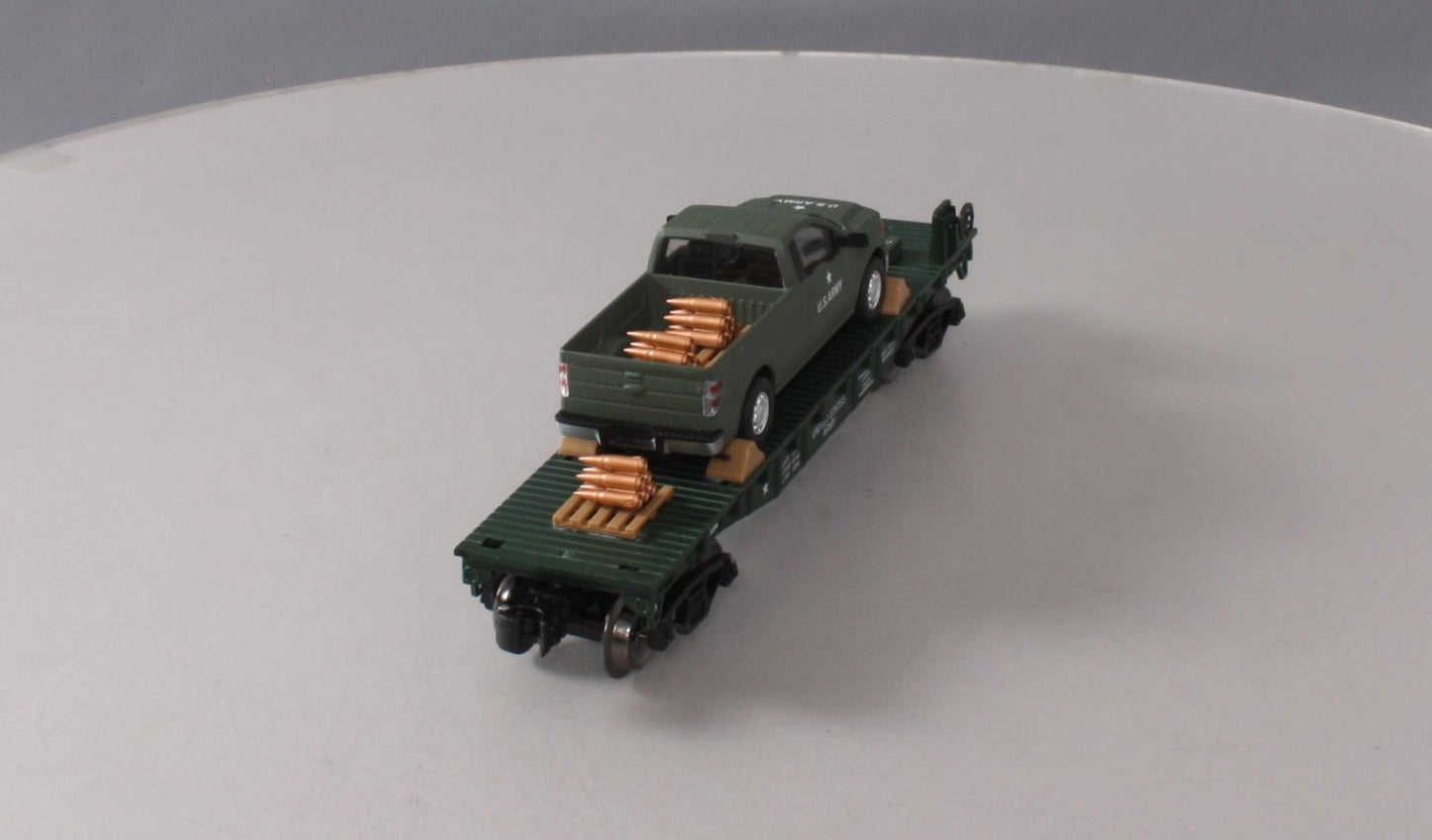 Menards 279-2655 O United States Army Flat Car w/ F-150 Pick-up NIB
